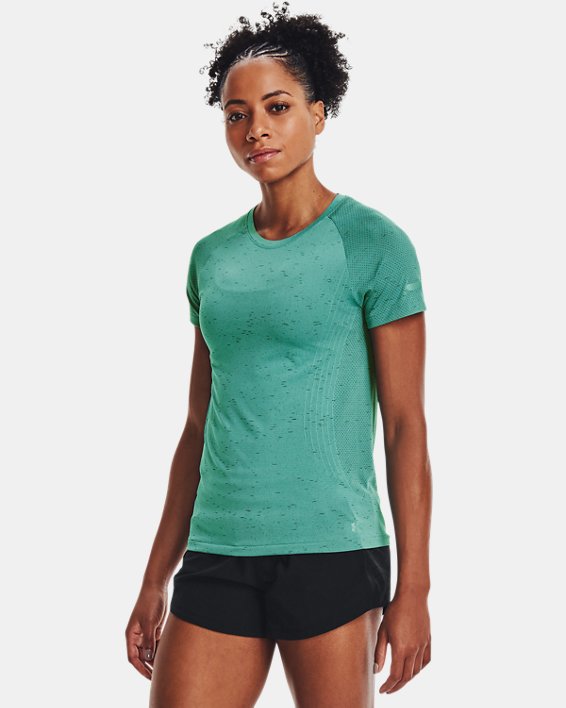 Women's UA Seamless Run Short Sleeve, Green, pdpMainDesktop image number 0